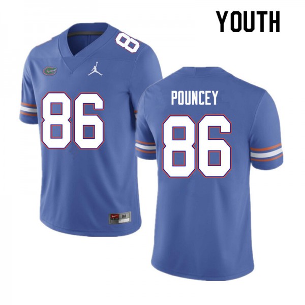 Youth #86 Jordan Pouncey Florida Gators College Football Jersey Blue